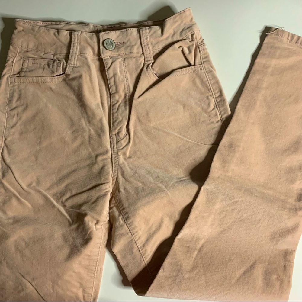 High Rise Velour Jeans
